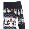 T-shirt D'Halloween Tricoté Graphique Citrouille Sorcière à Epaule Dénudée à Manches Longues - Noir XL