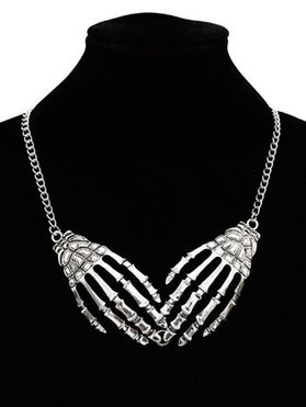 Punk Necklace Skeleton Hand Halloween Gothic Necklace