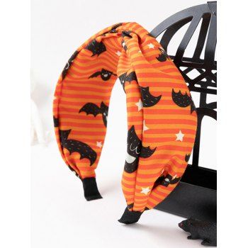 

Halloween Hairband Twisted Striped Bat Print Cosplay Party Hairband, Dark orange