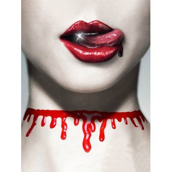 Fashion Women Halloween Necklace Resin Blood Gothic Necklace Jewelry Online Red wine