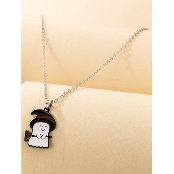 Fashion Women Cartoon Ghost Witch Pendant Chain Necklace Jewelry Online White