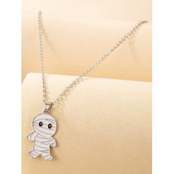 

Halloween Cartoon Mummy Adjustable Chain Necklace, White