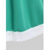 Mini-Robe Droite Panneau en Dentelle de Grande Taille - Vert L