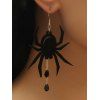 Boucles D'Oreilles Pendantes en Forme D'Araignée pour Halloween Style Gothique - Noir 