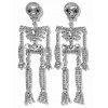 Halloween Rhinestone Artificial Crystal Skeleton Drop Earrings