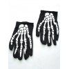 Gants D'Halloween de Soirée Cosplay à Imprimé Squelette - Noir 