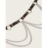 Hollow Out Heart Ring Adjustable Strap Chain PU Waist Belt - BLACK 