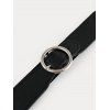 Adjustable O Ring Buckle PU Waist Belt - BLACK 
