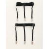 PU Leg Ring Harness Garter Belts - BLACK 