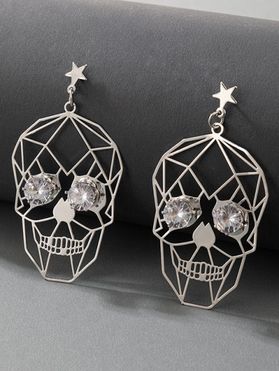 Halloween Drop Earrings Skull Star Rhinestone Gothic Earrings