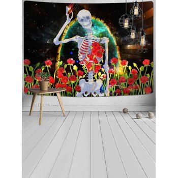 

Halloween Skeleton Flower Print Wall Decoration Hanging Tapestry, Multicolor