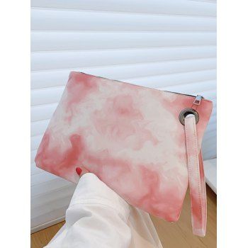 

Dip Dye Print PU Zipper Clutch Bag, Watermelon pink