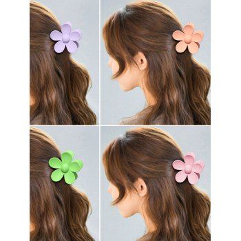 

4 Pcs Sweetness Acrylic Flower Hair Claws, Multicolor a