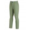 Pantalon Décontracté Long Zippé Boutonné en Couleur Unie - Vert S