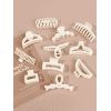 11 Pcs Fresh Style Solid Color Hair Claws - WHITE 
