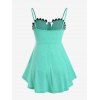 Plus Size Applique Floral Tied Skirted Cami Top - GREEN 4X
