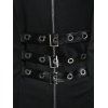 Ensemble mini-robe trapèze à volants et épaules dénudées, haut long à bretelles réglables et œillets à fermeture éclair et colorblock - Noir L