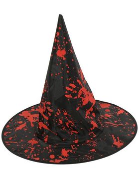 Halloween Costume Blood Splatter Print Witch Hat Cosplay Party Supply