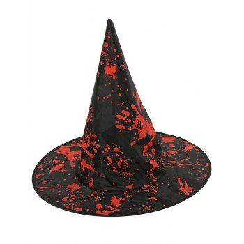

Halloween Costume Blood Splatter Print Witch Hat Cosplay Party Supply, Black
