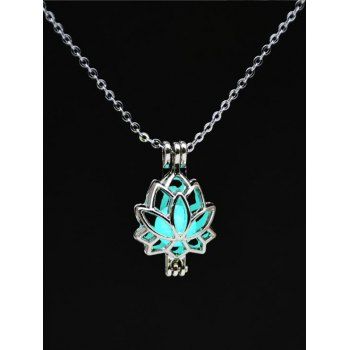Fashion Women Luminous Lotus Pendant Trendy Necklace Jewelry Online Silver