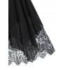 Floral Lace Chiffon Dress O Rings Asymmetric Gothic Dress Backless High Waist Dress - BLACK L
