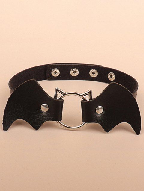 Punk Choker Faux Leather Bat Gothic Necklace