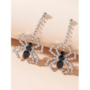 

Halloween Rhinestone Spider Shape Drop Earrings, Black
