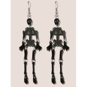 

Halloween Skeleton Pendant Hook Hanging Earrings, Black