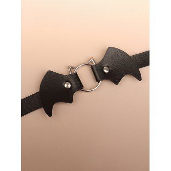 Punk Choker Faux Leather Bat Halloween Gothic Necklace