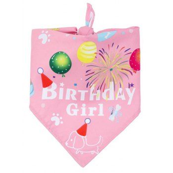 

2 Pcs Pet Cute Birthday Hat And Graphic Saliva Towel Set, Light pink