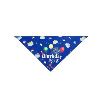 

2 Pcs Pet Cute Birthday Hat And Graphic Saliva Towel Set, Blue