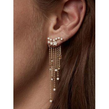 Rhinestone Star Tassel Bohemian Earrings