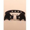 Punk Choker Faux Leather Bat Gothic Necklace - BLACK 