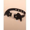 Punk Choker Faux Leather Bat Gothic Necklace - BLACK 