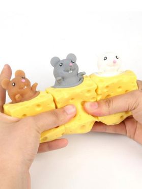 3 Pcs Cute Decompression Toys Mouse Cheese Stress Relief Vent Toys