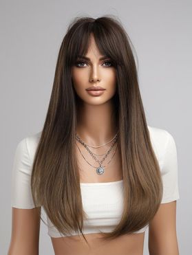 Full Bang Long Straight Capless Synthetic Wig