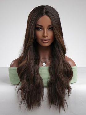 Middle Part Long Wavy Synthetic Capless Wig