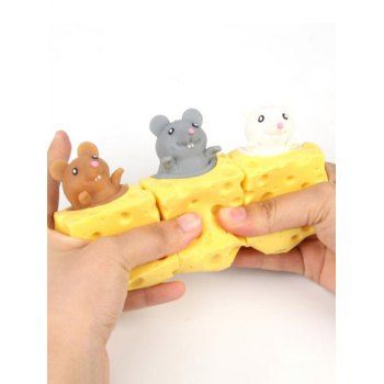 

3 Pcs Cute Decompression Toys Mouse Cheese Stress Relief Vent Toys, Multicolor