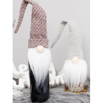 

2Pcs Christmas Santa Claus Faceless Doll Wine Bottle Cover Set, Multicolor