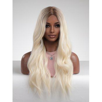 

Ombre Wavy Long Middle Part Capless Synthetic Wig, Multicolor a