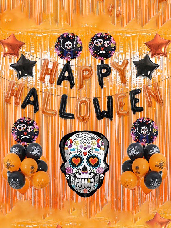Ensemble de Ballons en Latex Lettre Etoile Décoration à Suspendre pour Halloween - multicolor 