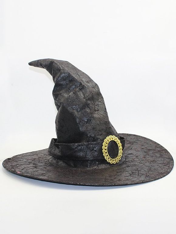 Chapeau de Sorcière Cosplay Robe Accessoire de Soirée D'Halloween - Noir 