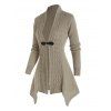 Cardigan Asymétrique Bouclé Ouvert en Avant en Tricot à Câble - café lumière XL