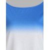 T-shirt Ombré Imprimé à Manches Longues - Bleu 3XL