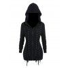 Veste à capuche à lacets et œillets floqués Veste gothique zippée avec capuche - Noir XL