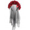 Halloween Wreath Headband Flower With Mesh Veil Tulle - multicolor A 