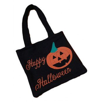 

Halloween Graphic Cute Shopping Bag, Black