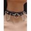 Collier Ras-du-Cou Réglable Gothique Anneau en O avec Rivets en PU - Noir 