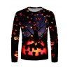 T-shirt D'Halloween Décontracté à Imprimé Citrouille et Arbre Manches Longues à Col Rond - multicolor 3XL