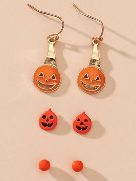 Halloween Earrings Set Pumpkin Grimace Earrings
